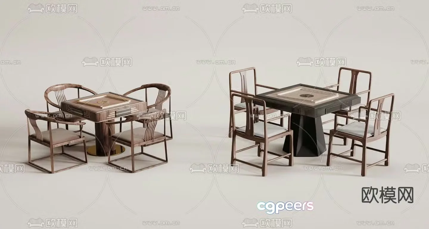 New Chinese style mahjong table chess and card table 3d model