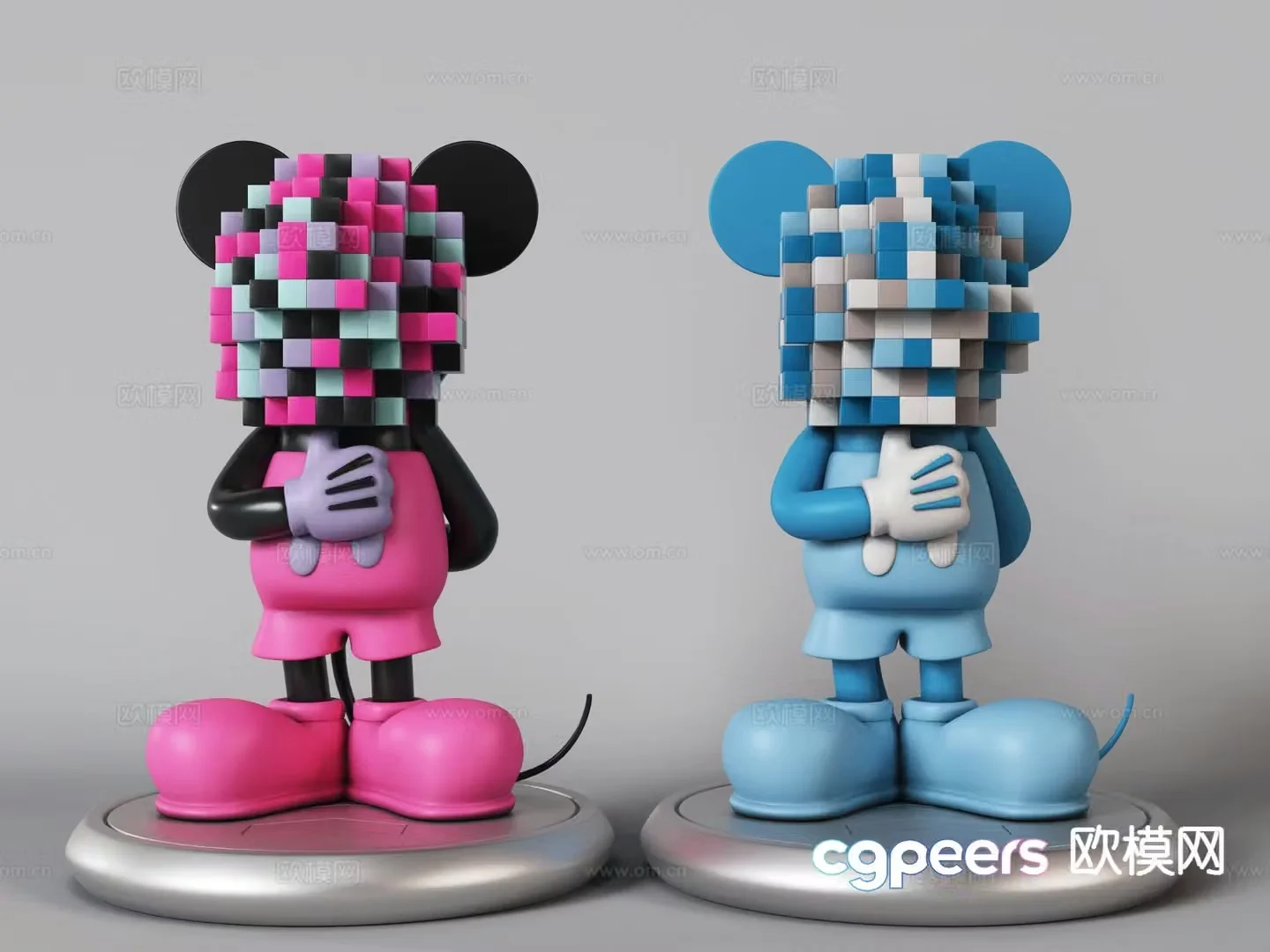 Modern cartoon trendy toys figures doll ornaments 3D model