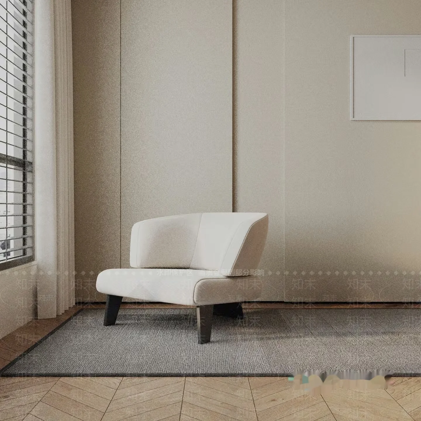Modern Minimalist Sofa 3D Model – 16605 – VRAY Render