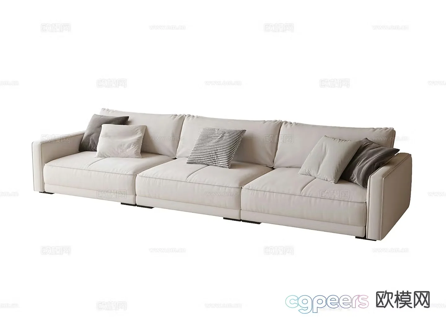 Modern multi-seater sofa 3d model