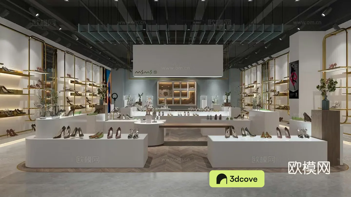 Modern shoe store exhibition hall
