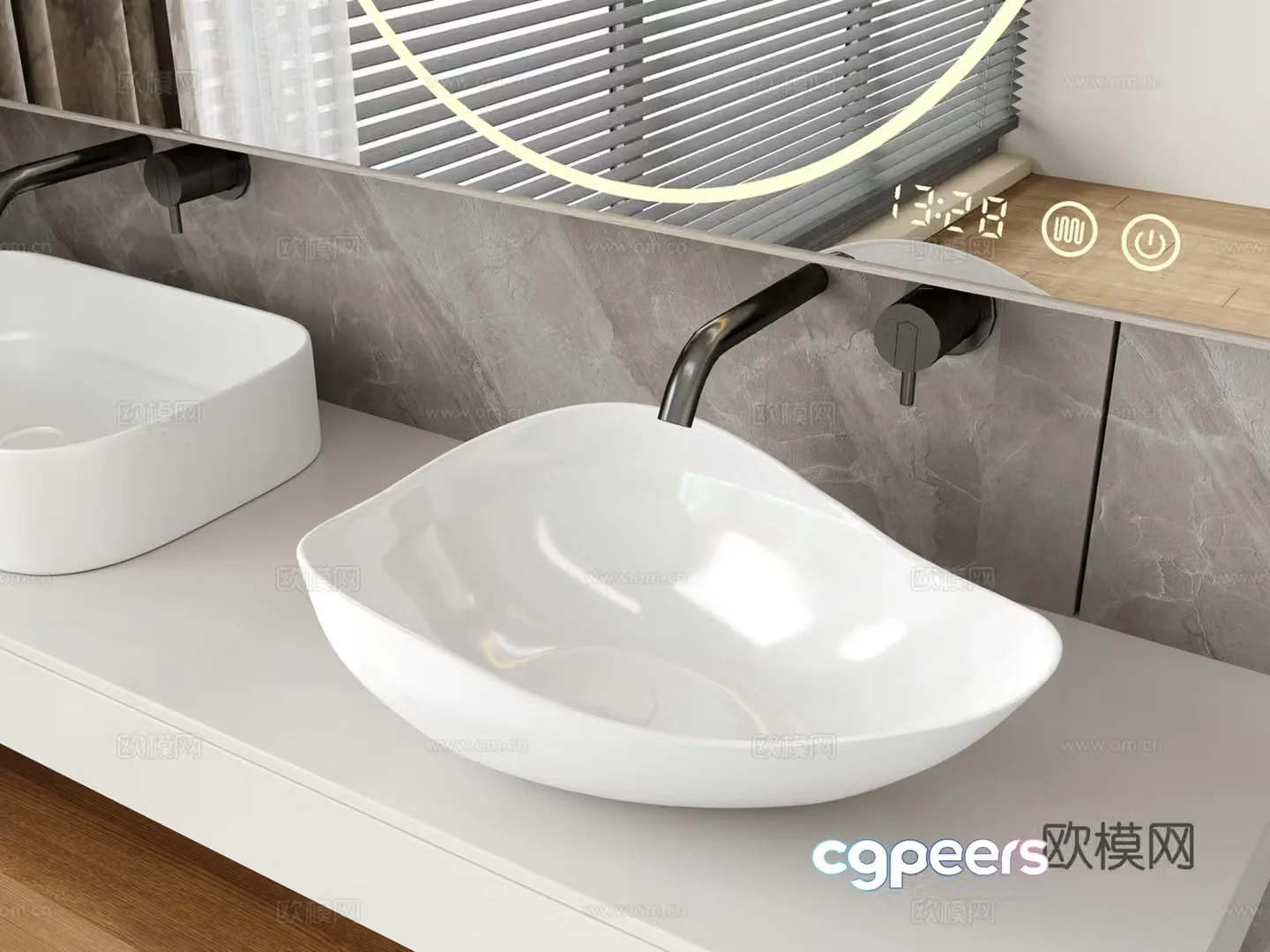 Modern wash basin washbasin countertop basin 3d model