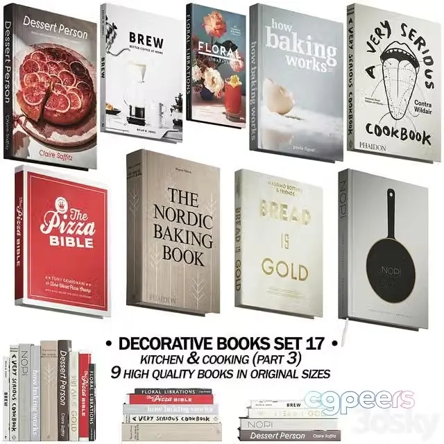 3ds Max Free – 146 decorative books set 17 kitchen and cooking P03