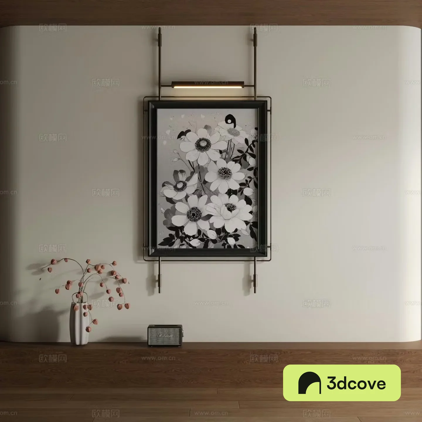 Modern black and white painting decorative painting