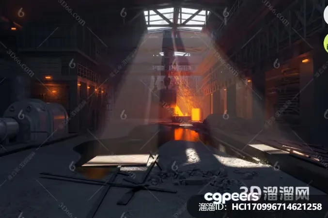 Dark Industrial Room 3D Model – 2832 – VRAY Render