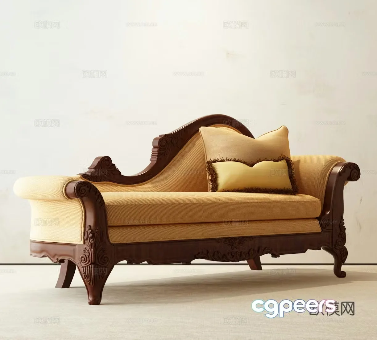 American chaise longue American pedal 3D model