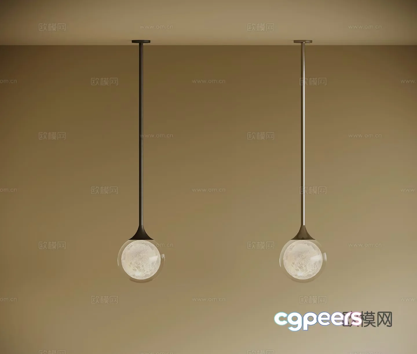 Modern Glass Light Fixture 3D Model – 16934 – VRAY Render