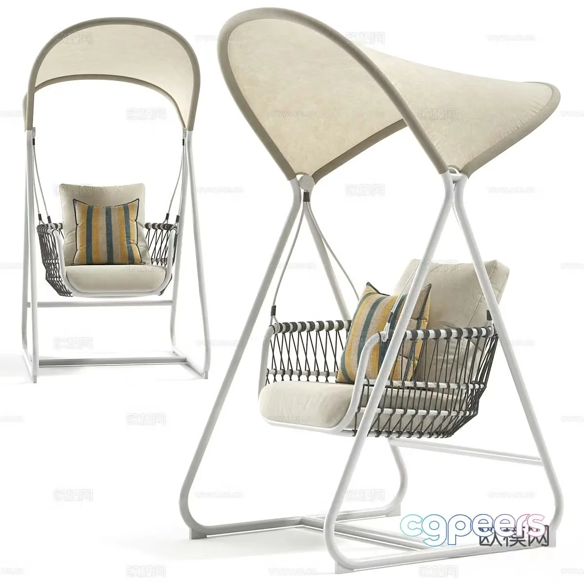 Modern hanging chair outdoor swing chair 3d model