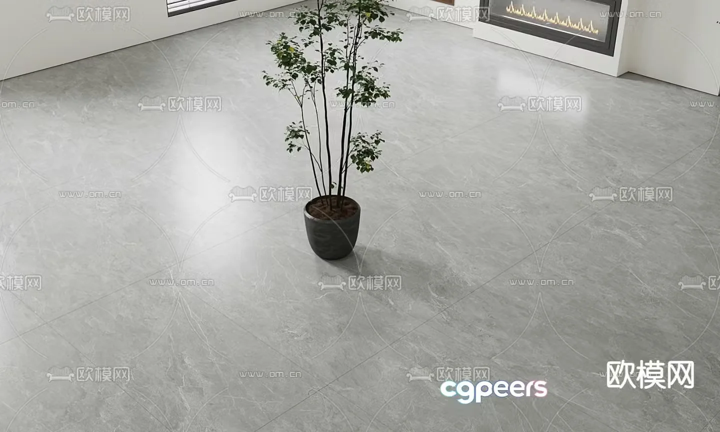 Light gray floor tiles ceramic tile 3d model
