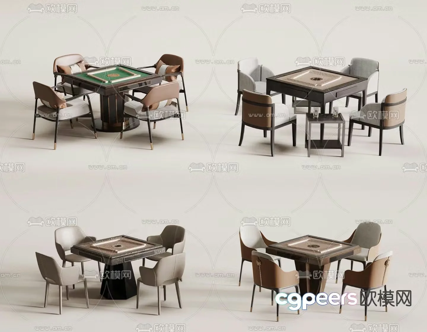 Mahjong table chess table 3d model