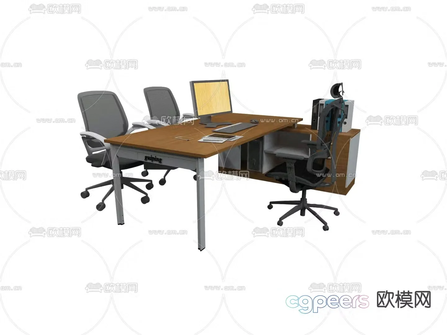 Modern office desk supervisor desk manager desk 3d model