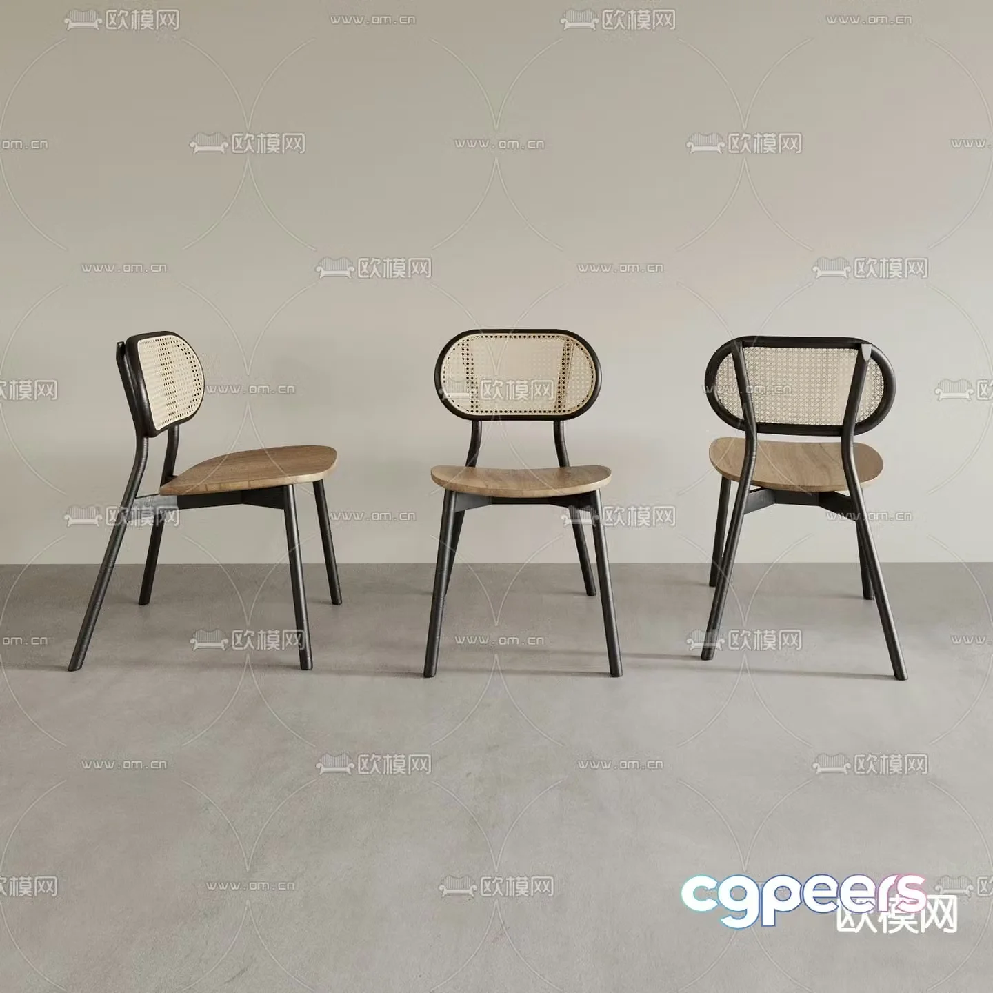 Wabi-sabi chair dining chair 3d model