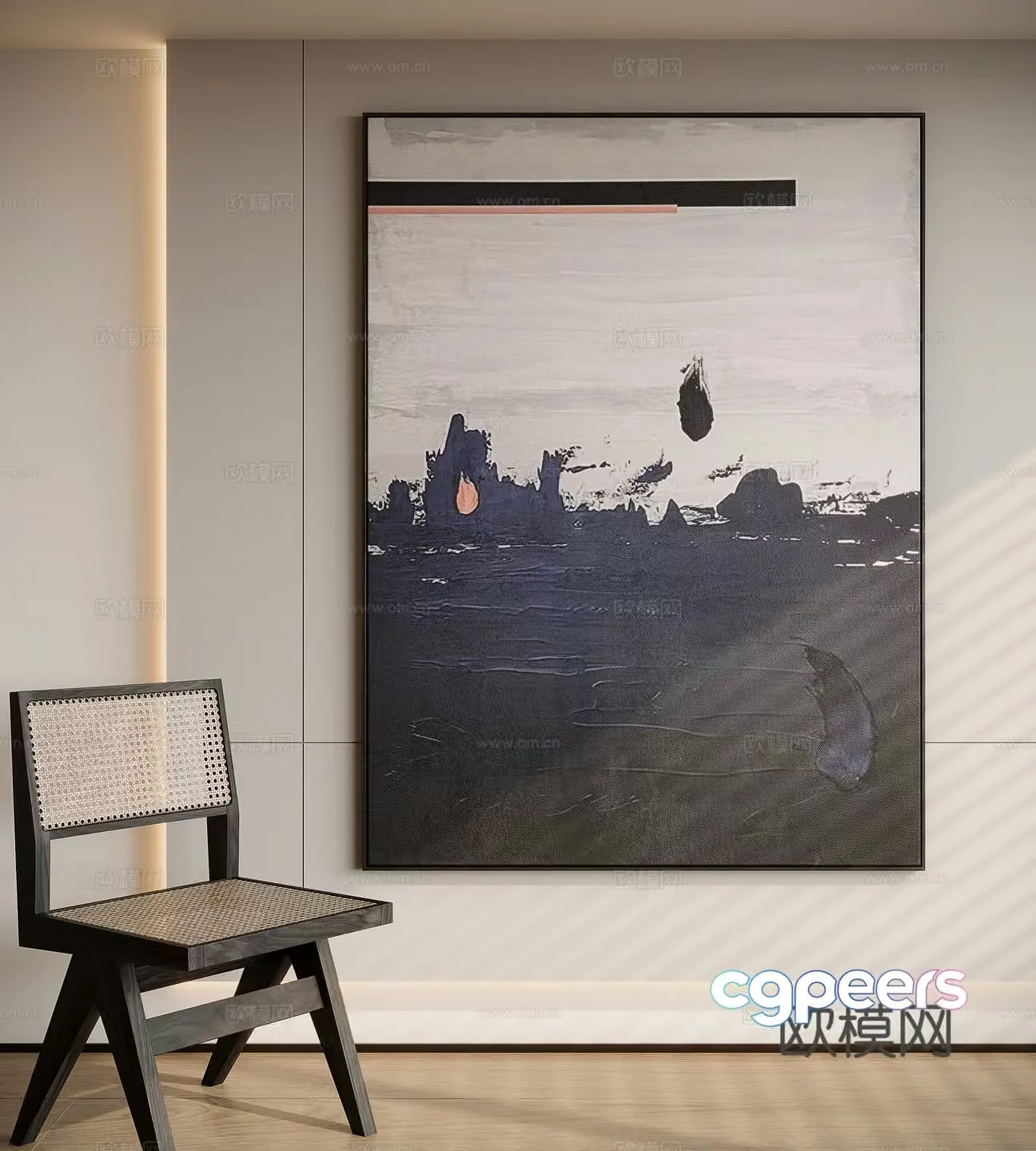 Modern minimalist decorative painting 3d model