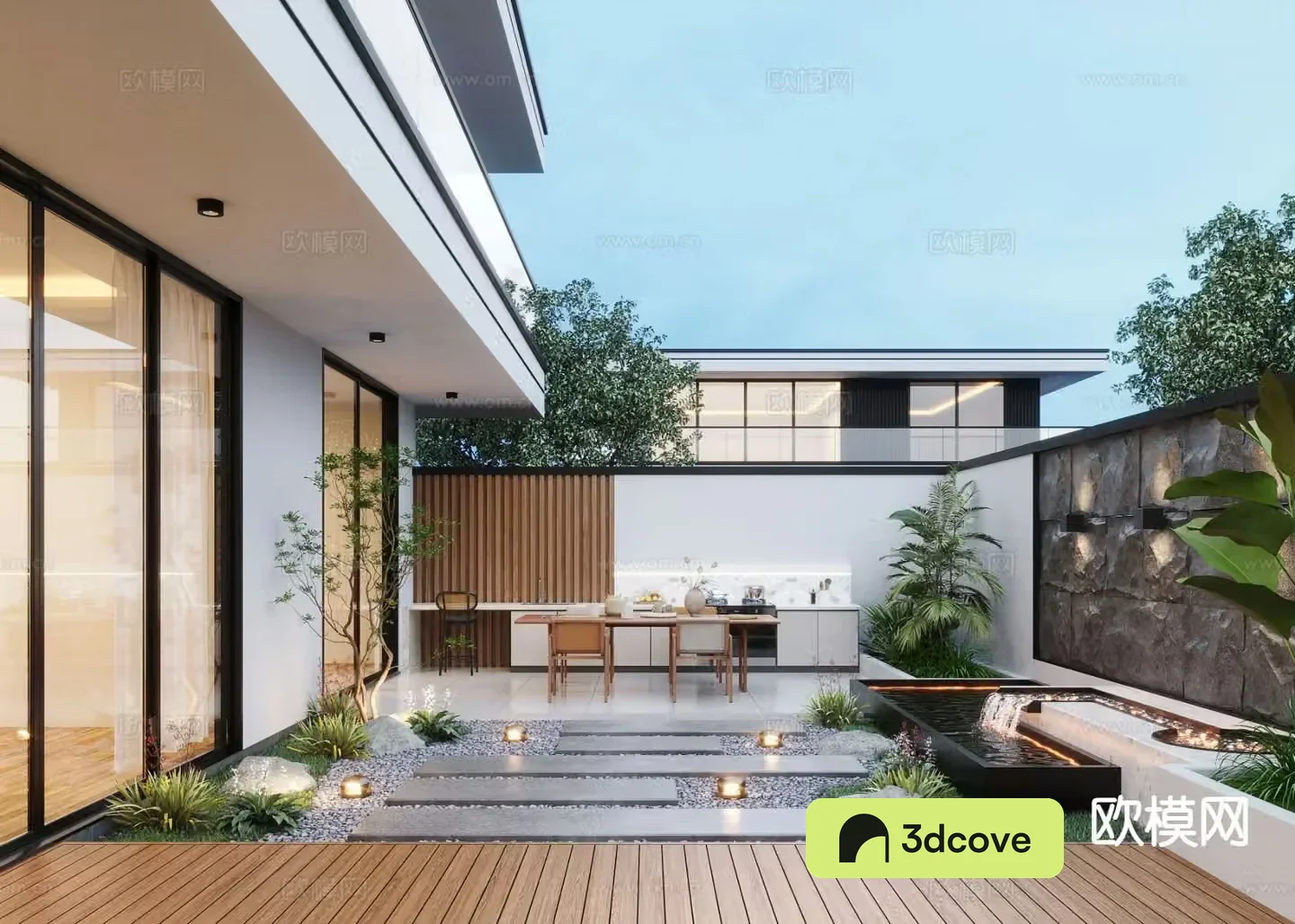 Courtyard landscape villa garden