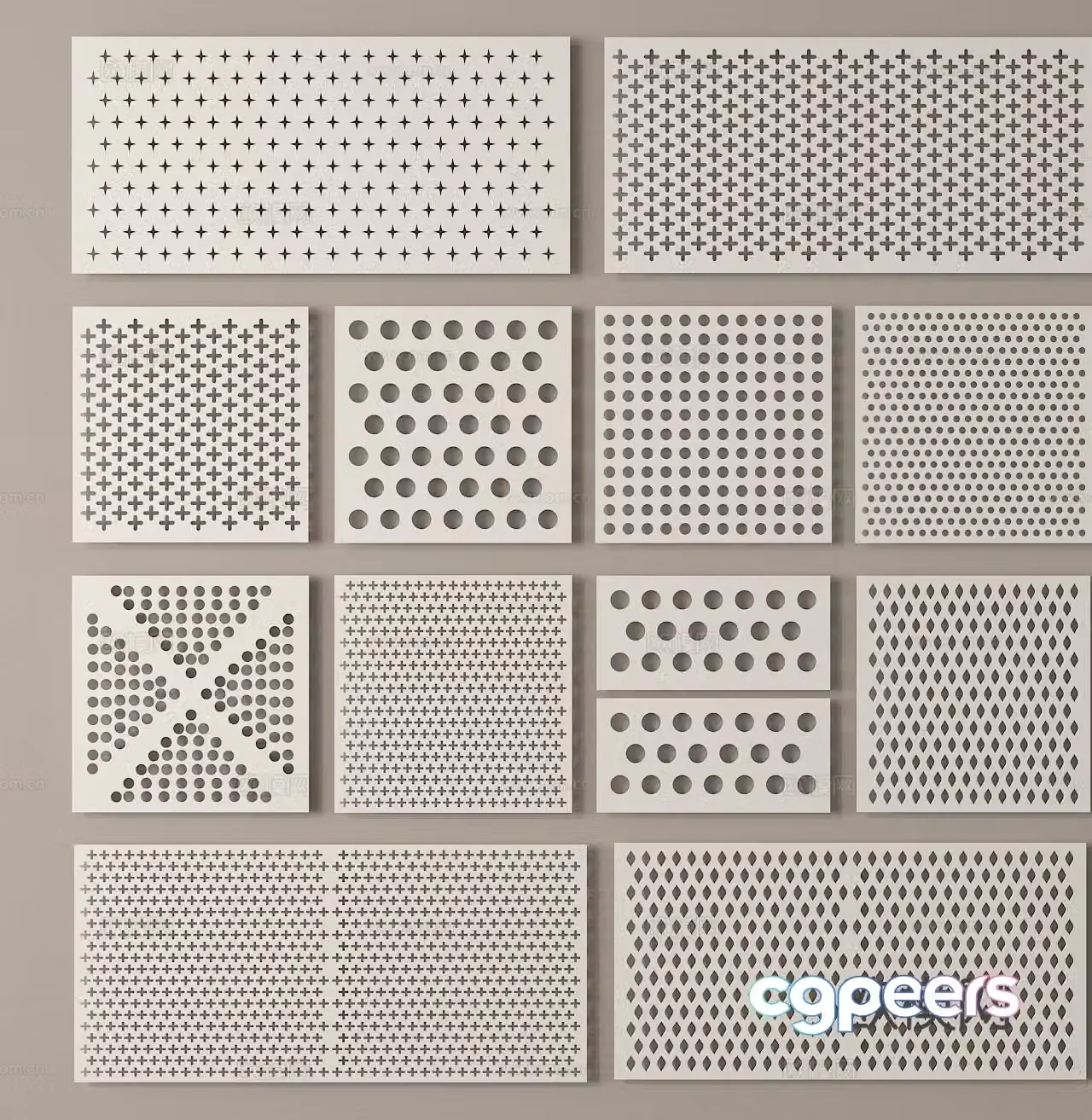 Punching plate perforated plate aluminum gusset plate hollow plate 3D model