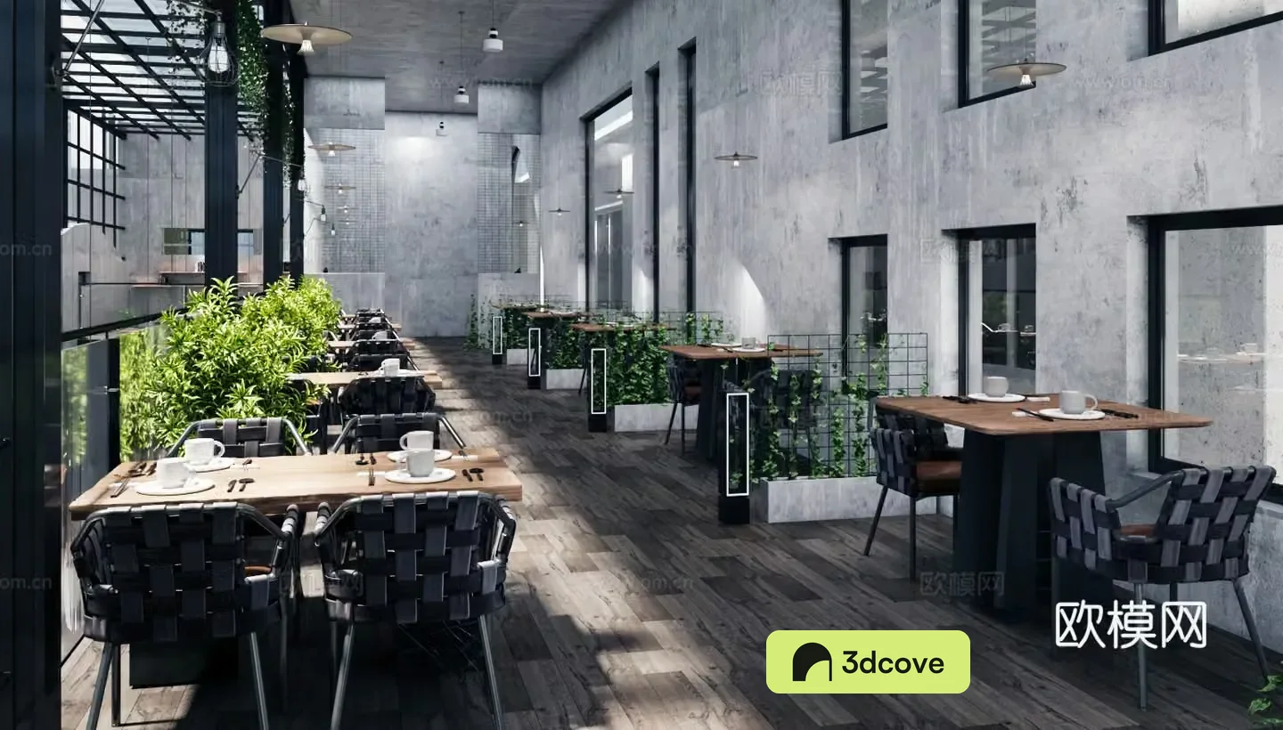 Industrial style restaurant Cafe Western restaurant Milk tea shop Southeast Asian restaurant table and chair
