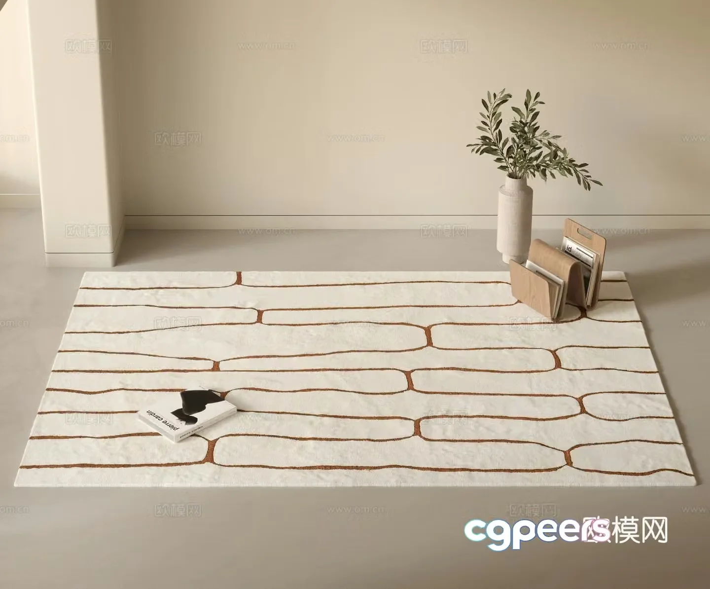 Modern carpet Striped carpet Abstract carpet Square carpet Living room carpet Bedroom carpet 3d model