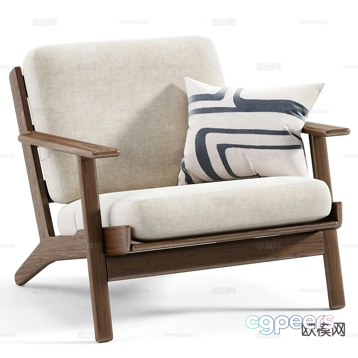 wabi-sabi chair armchair leisure chair 3d model