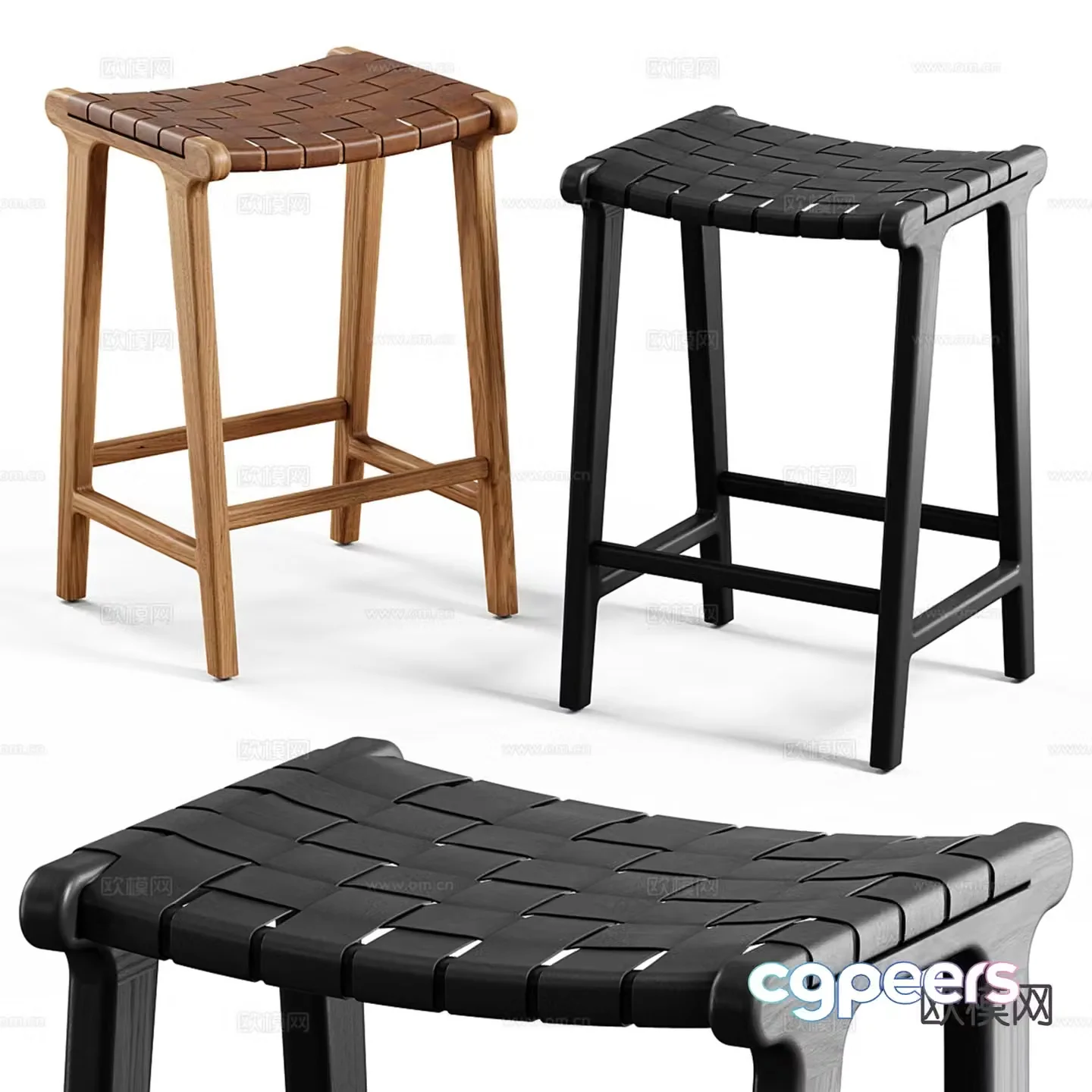 Medieval style bar stool bar stool high stool 3d model
