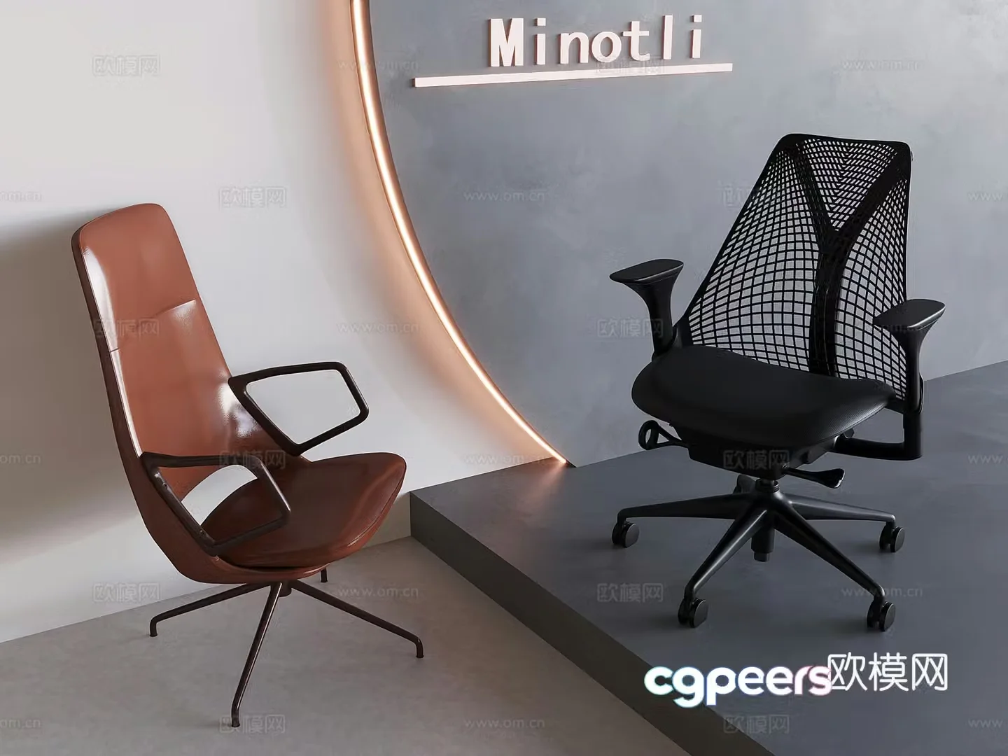 Rotating office chair armchair boss chair meeting chair 3d model