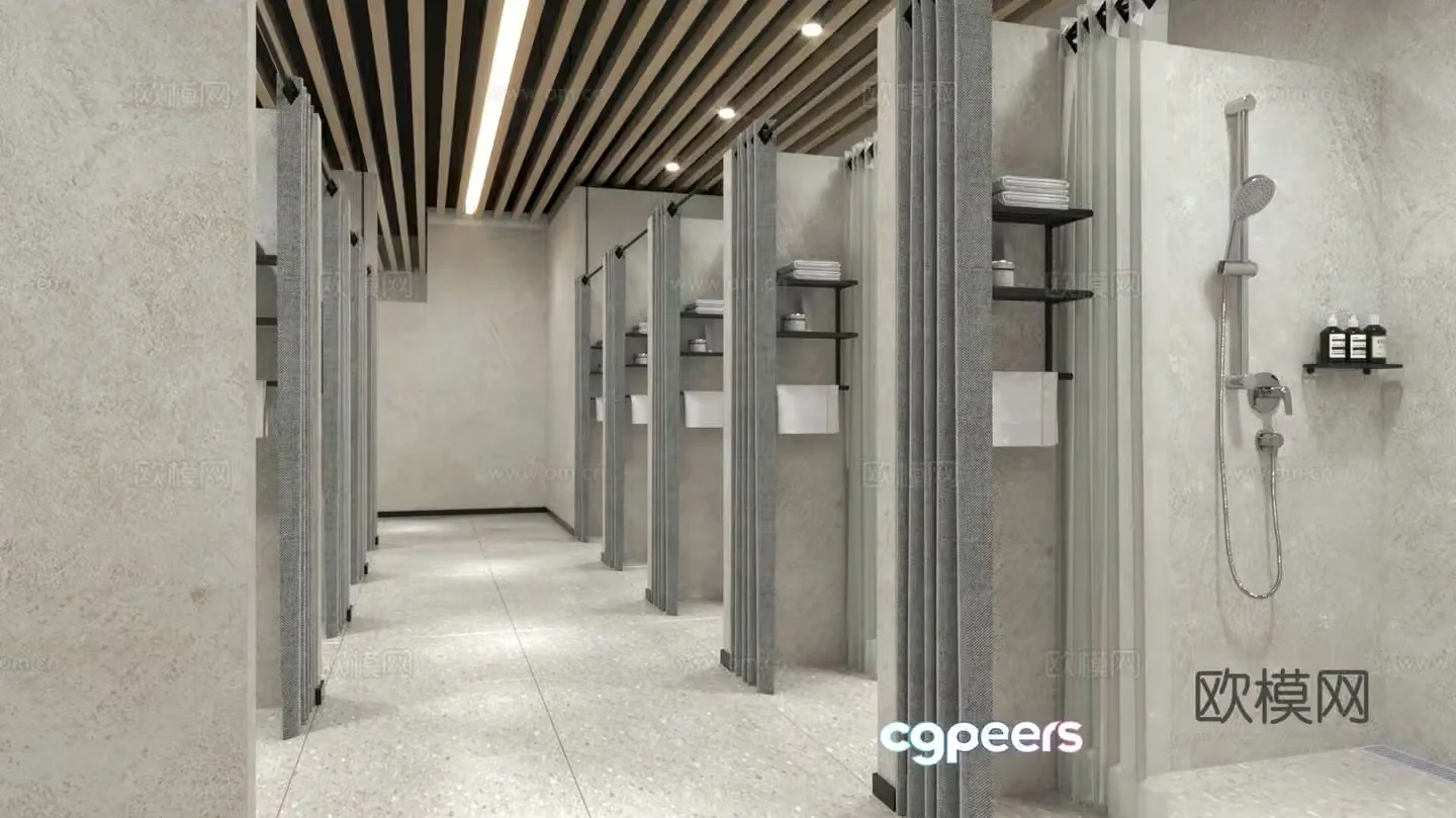 Bath center bathhouse locker room 3d model