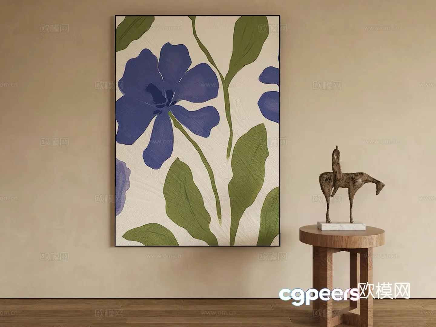 Modern flower painting decorative painting 3d model
