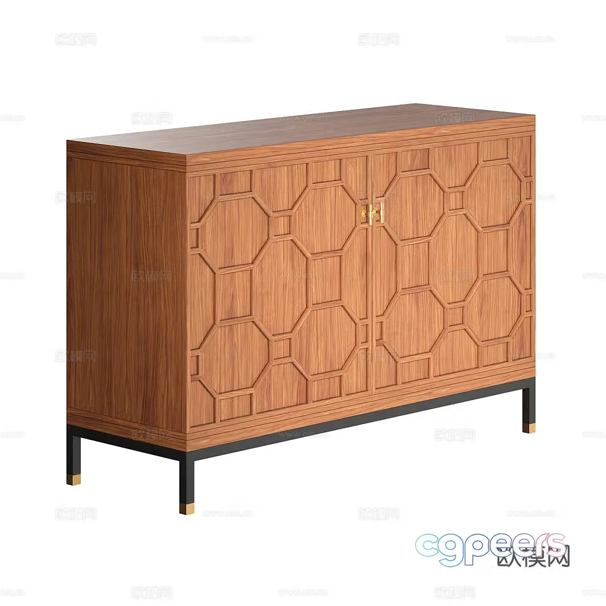 Nordic simple decorative side cabinet side cabinet simple side cabinet wooden side cabinet low cabinet 3D model