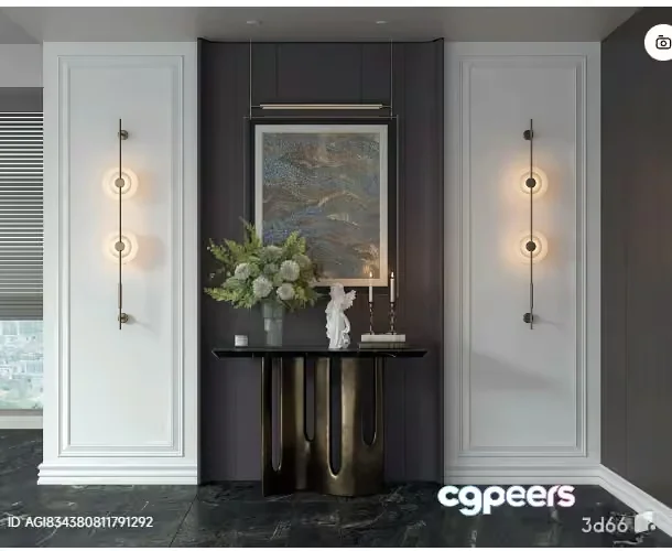 Modern Hallway With Sconces 3D Model – 12976 – VRAY Render