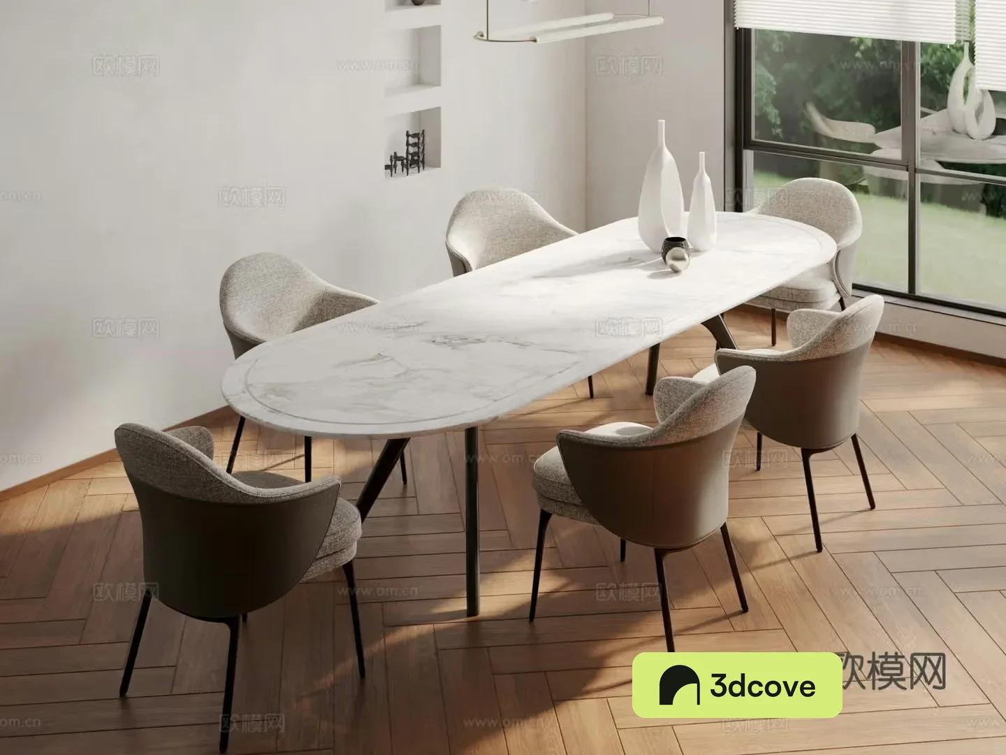 Modern slate dining table and chairs