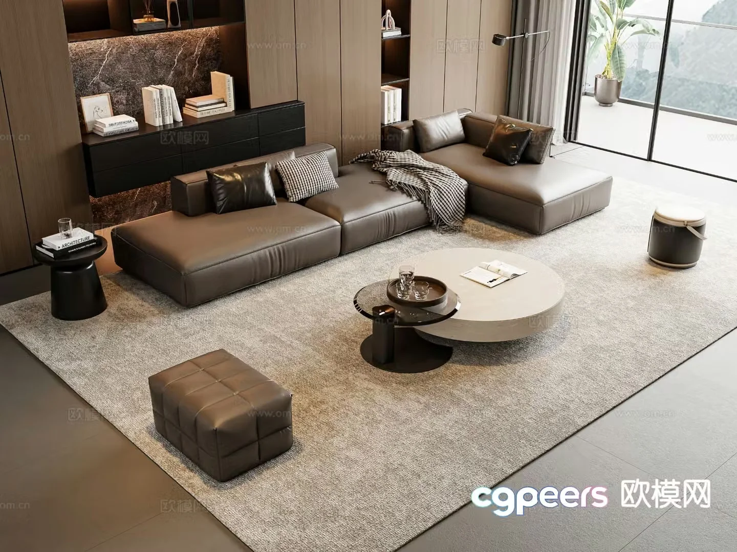 Italian sectional sofa 3d model