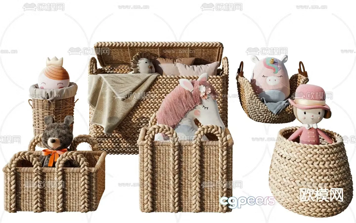 Modern children’s plush toy 3d model