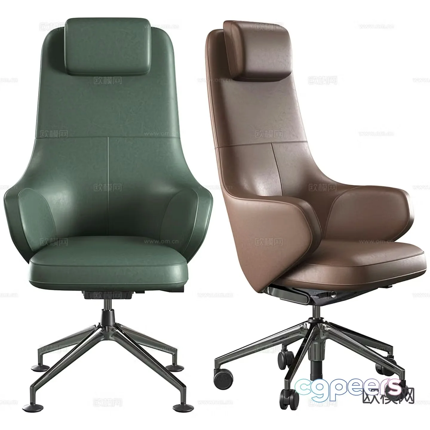Leather office chair shift chair staff chair 3d model