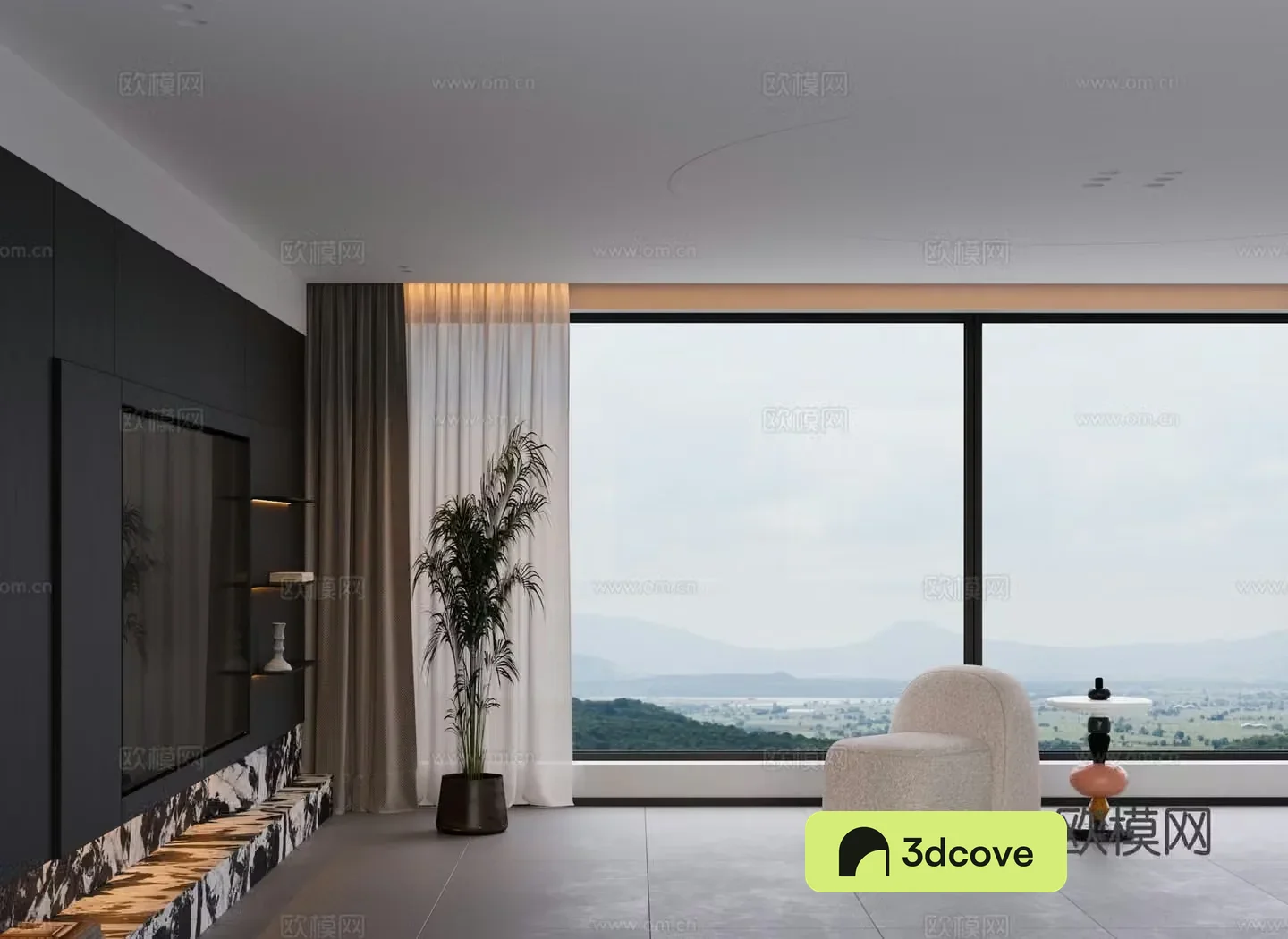 Italian minimalist leisure chair cloth chair balcony chair