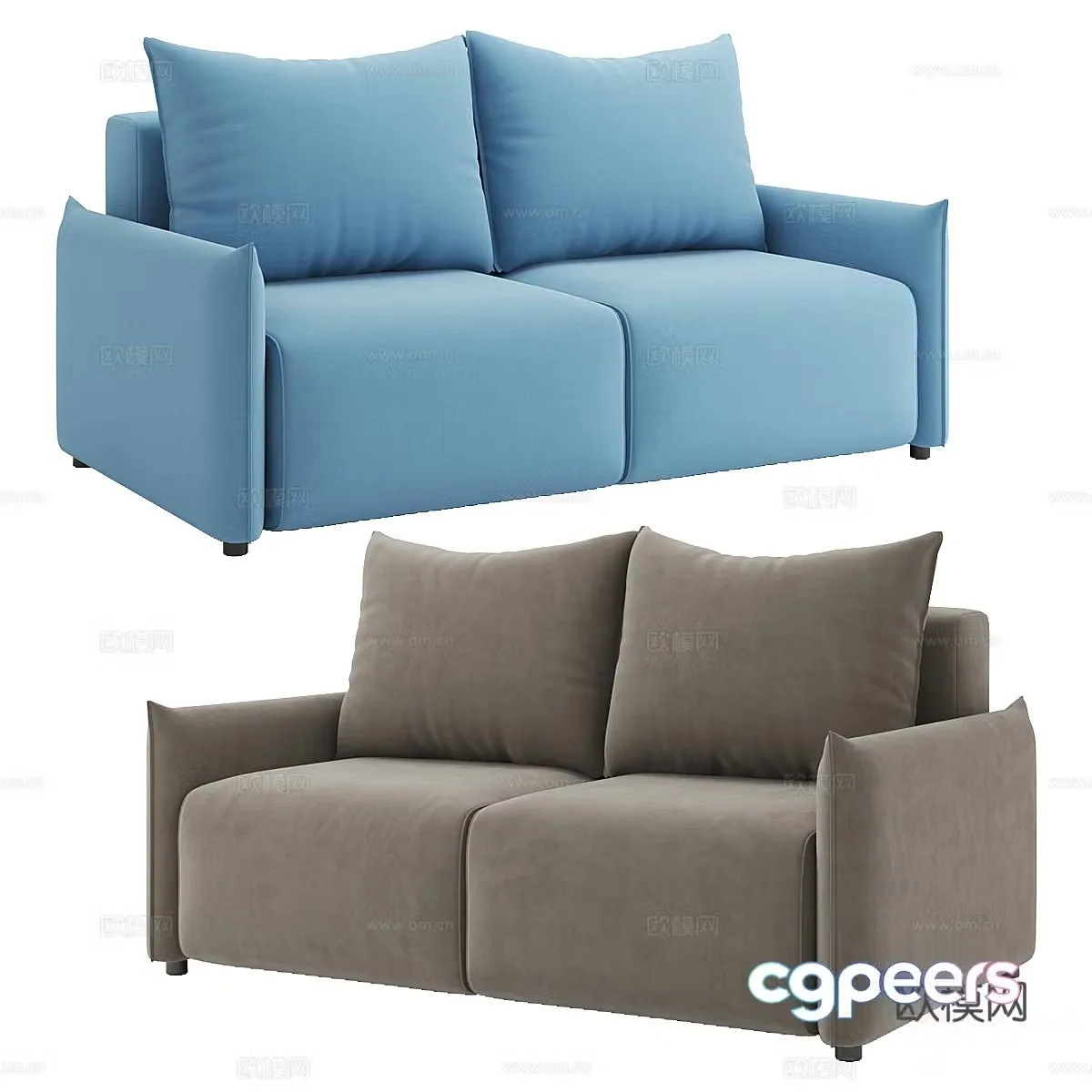 Modern Cream Style Floris Sofa 3d Model