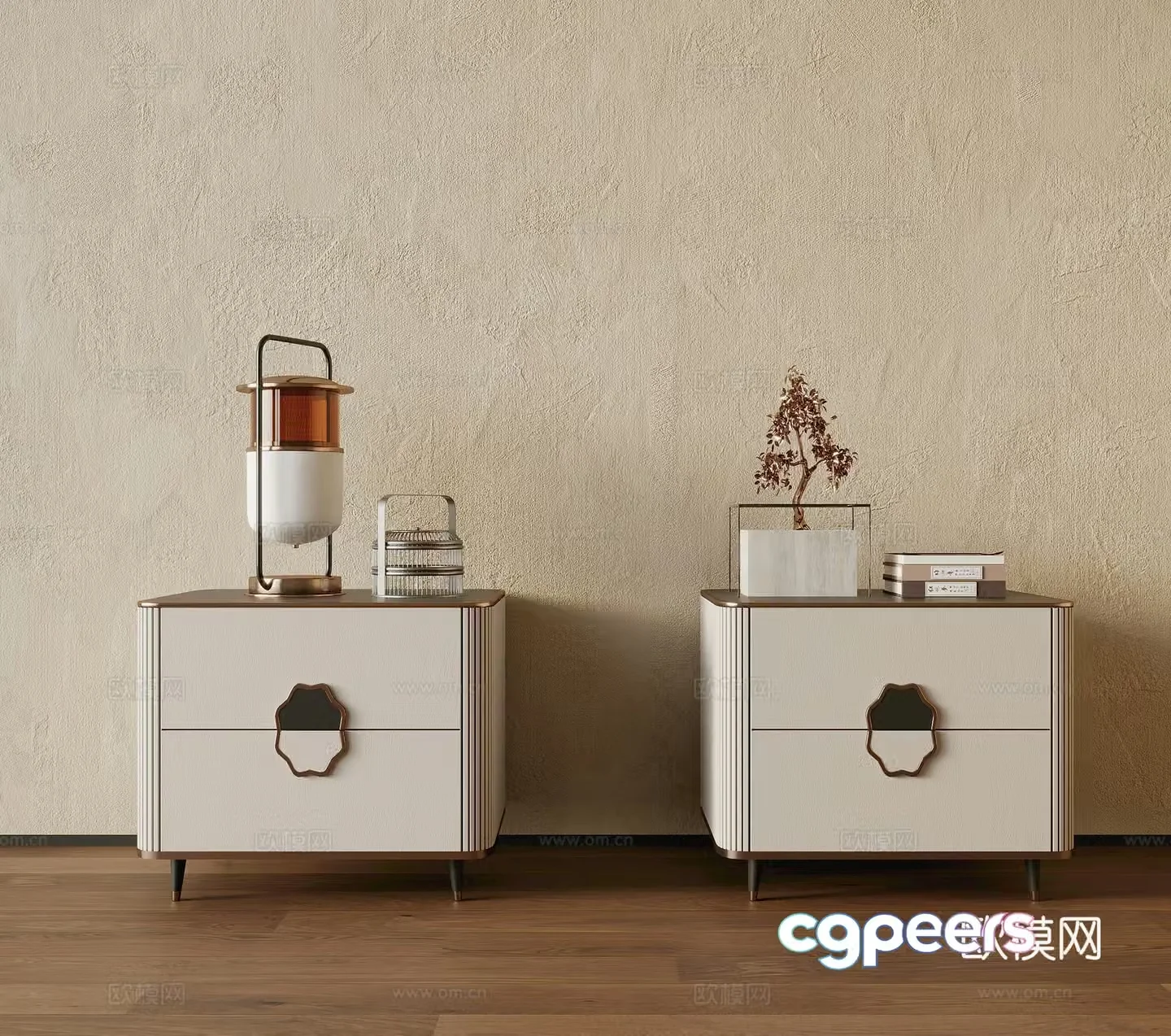 New Chinese style bedside table 3D model