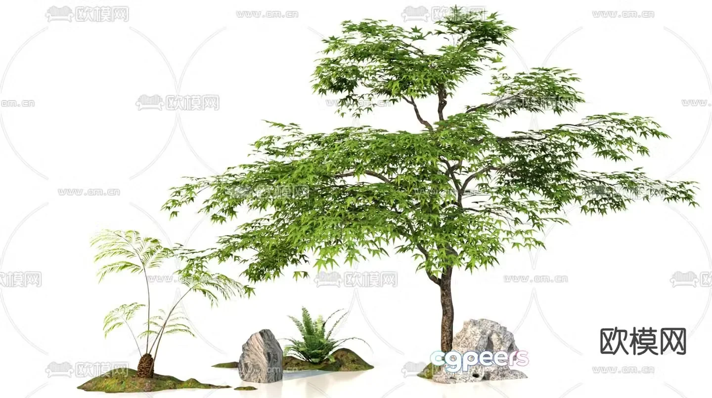 New Chinese style sketch landscape garden landscape 3D model