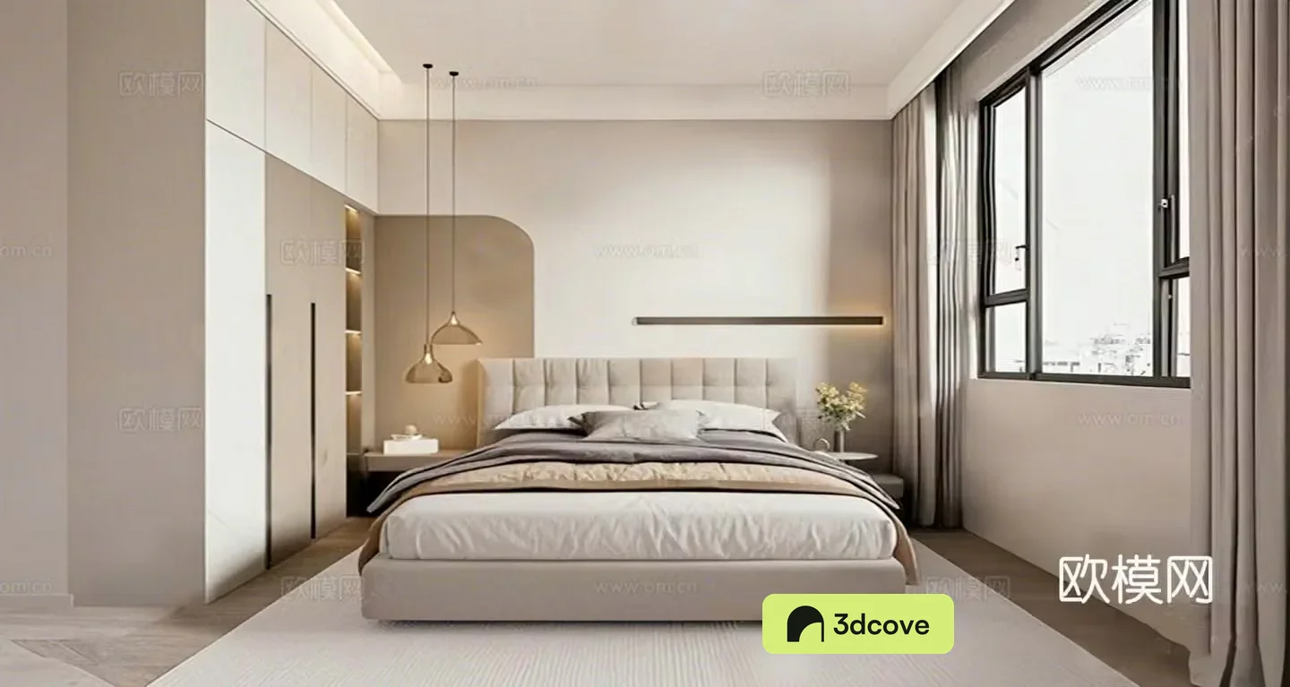 Modern minimalist bedroom