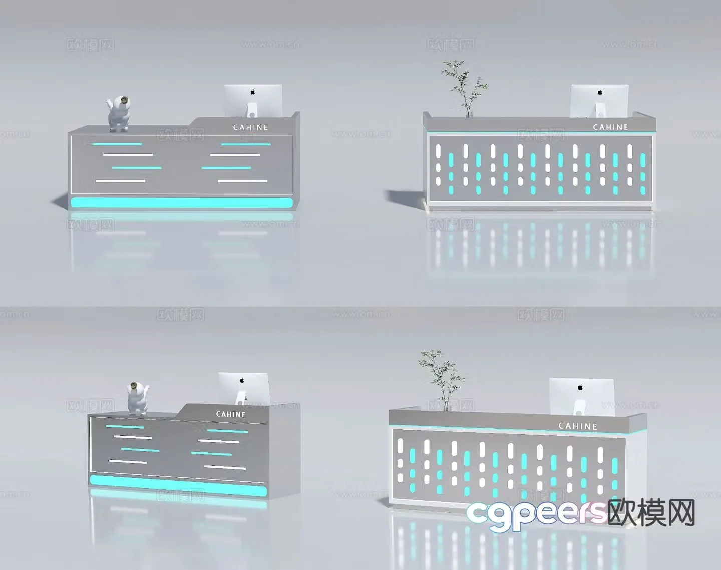 Trendy store front desk cashier clothing store cashier 3D model