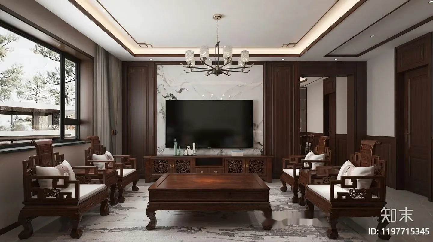 Modern Living Room 3D Model – 8876 – VRAY Render