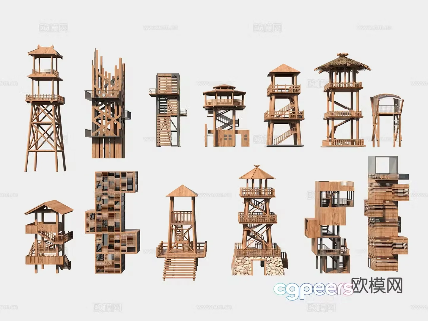 Modern bird watching tower Landscape bird watching tower Bird watching pavilion Landscape pavilion Lighthouse 3d model
