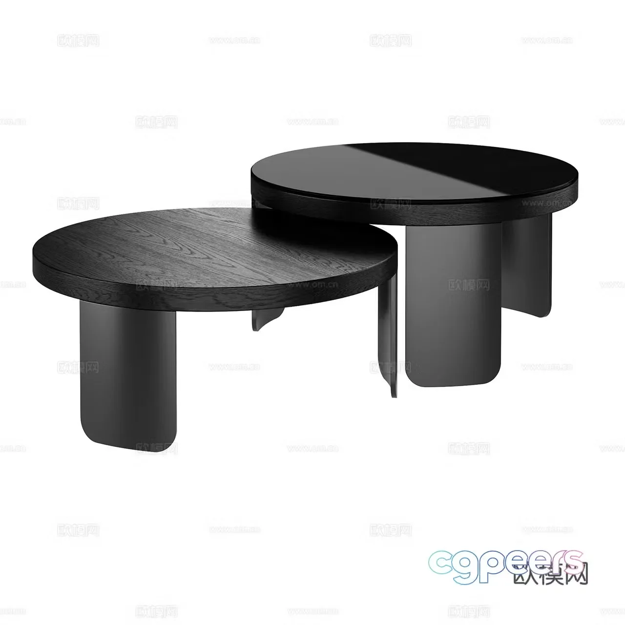 Vibieffe modern minimalist coffee table round coffee table solid wood coffee table glass coffee table 3D model