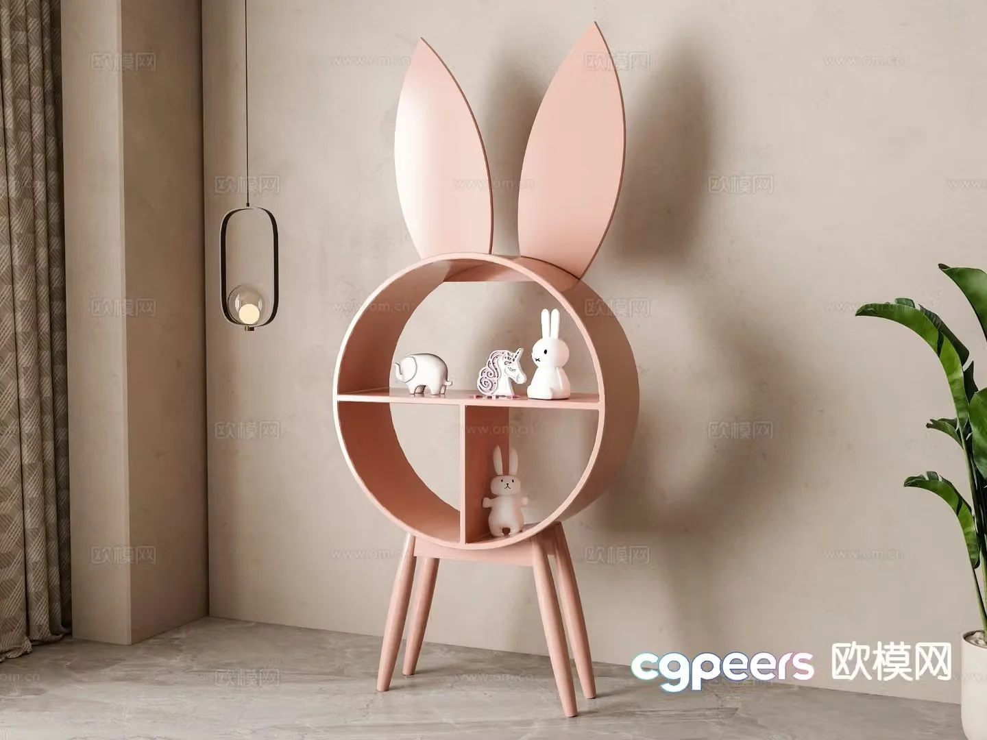 Simple European children’s decorative cabinet 3D model