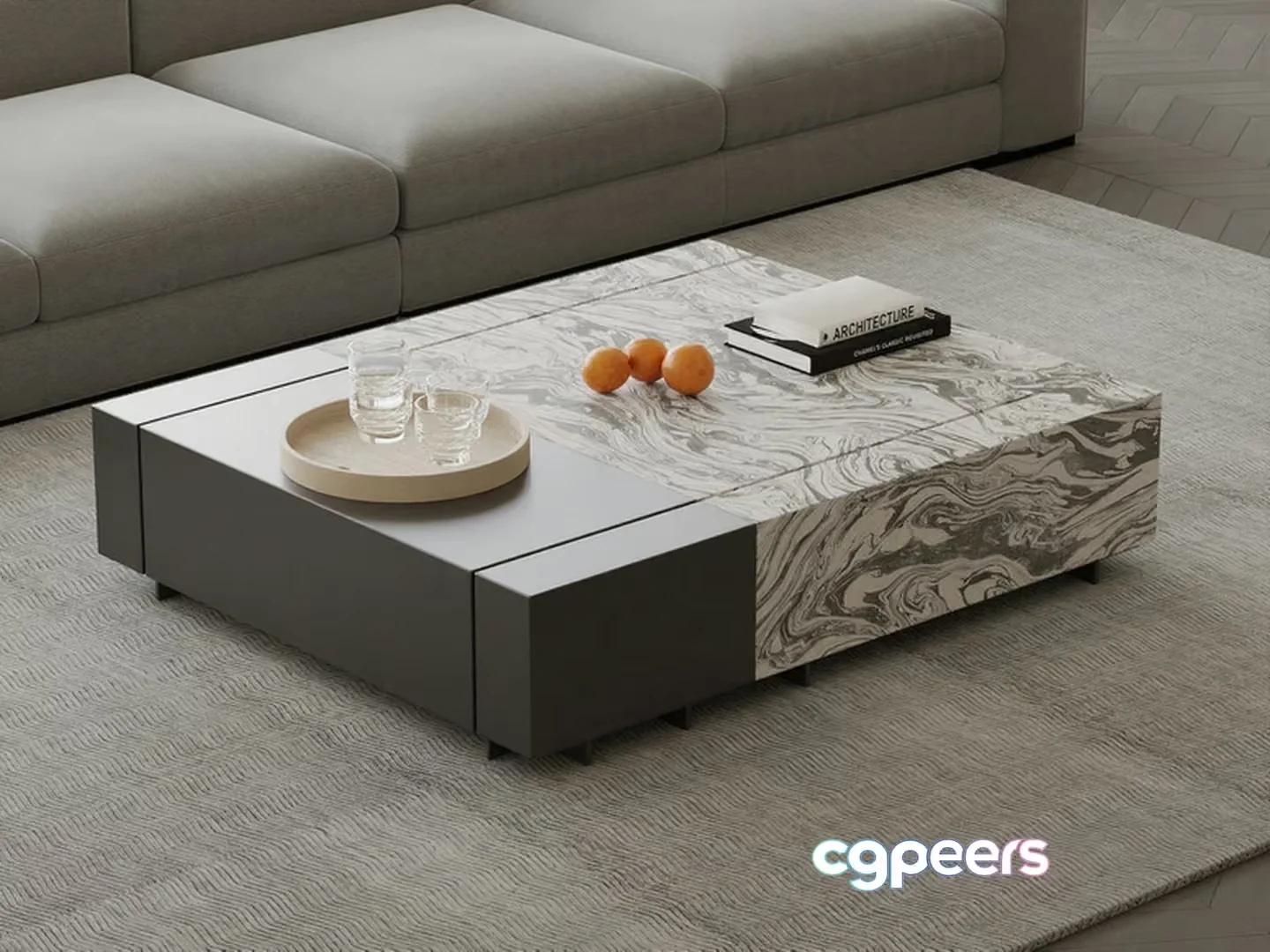 Modern Living Room 3D Model – 12991 – VRAY Render