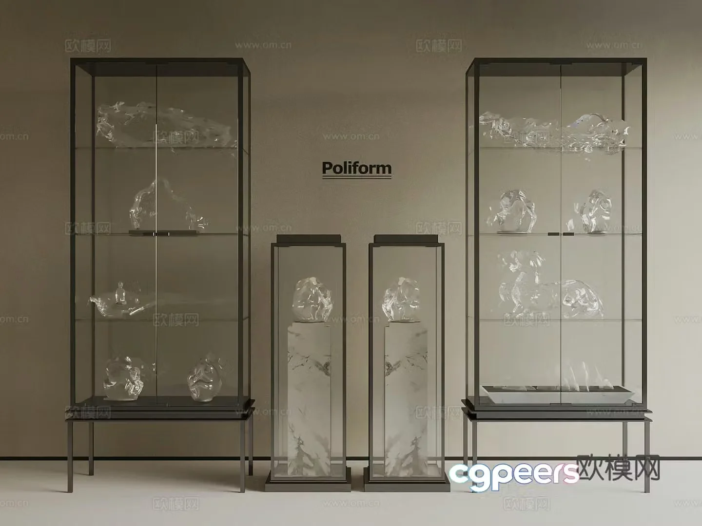 Modern display cabinet glass display cabinet 3d model