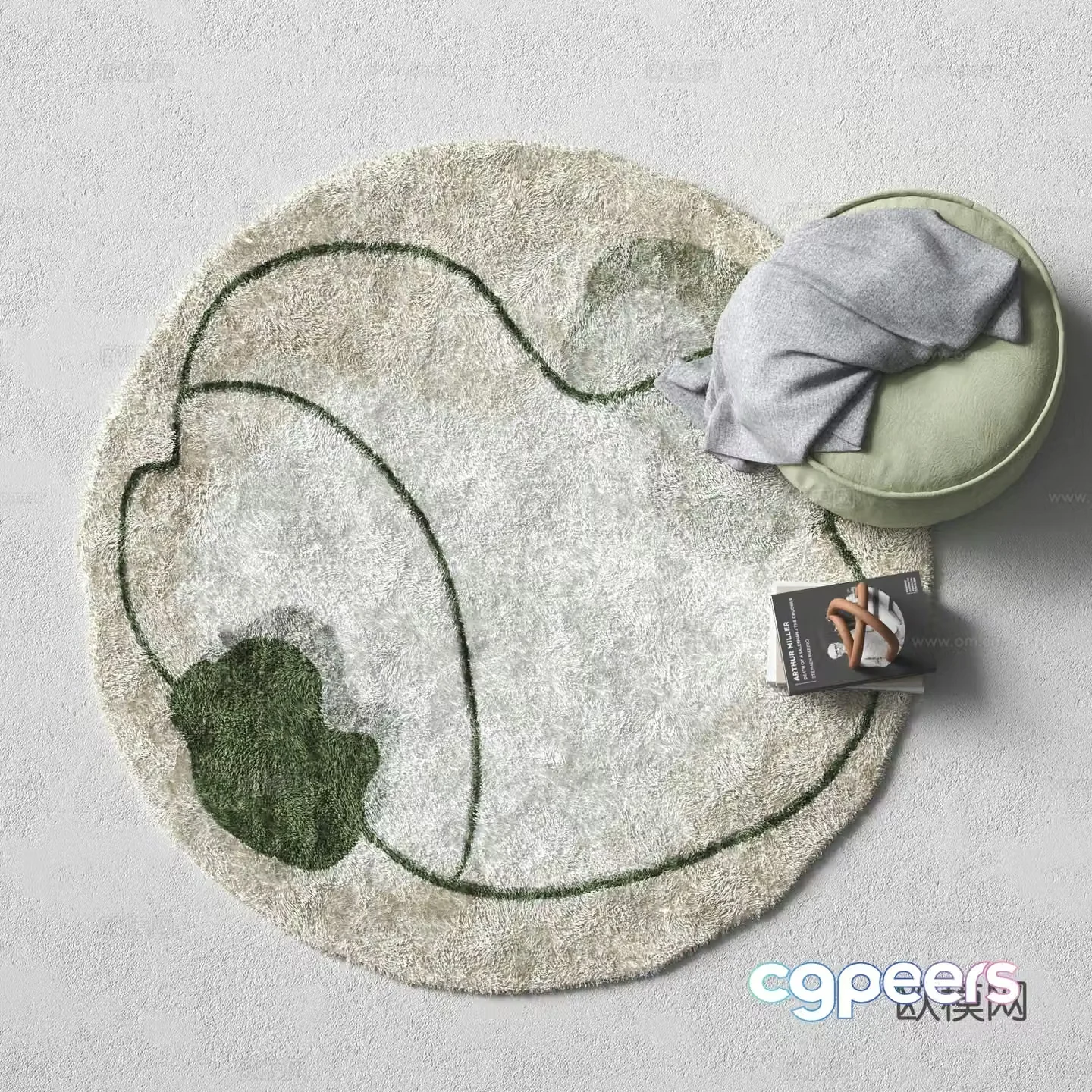 Modern round carpet 3d model