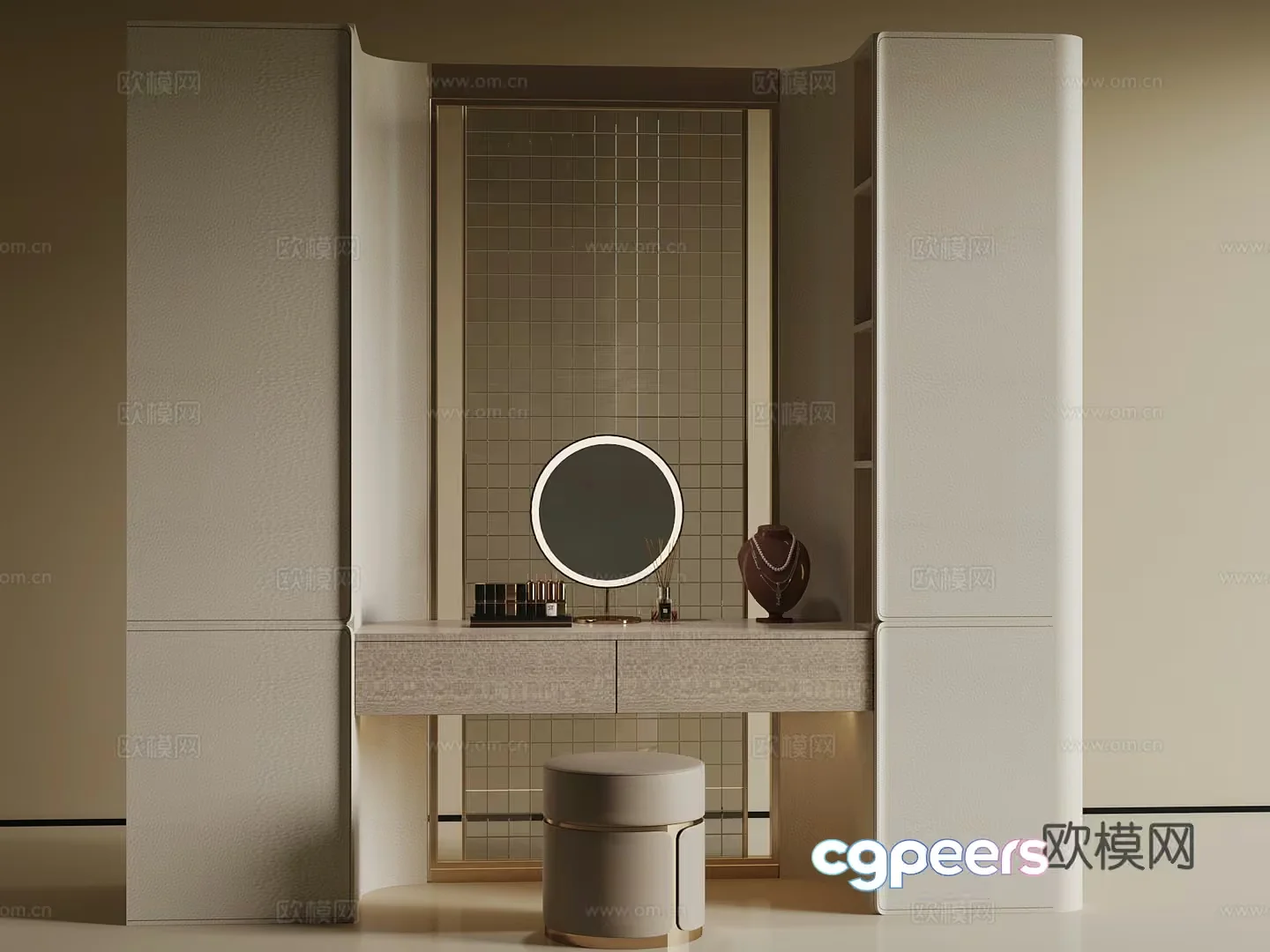 Modern Vanity Dresser 3D Model – 13339 – VRAY Render