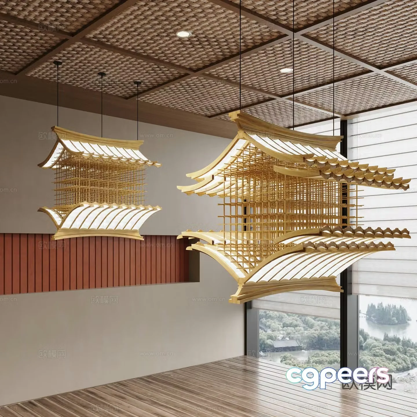 New Chinese style loft art lamp decorative lamp 3d model