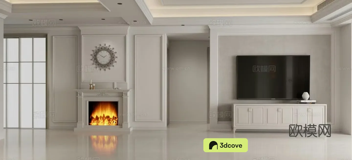 Simple European TV background wall
