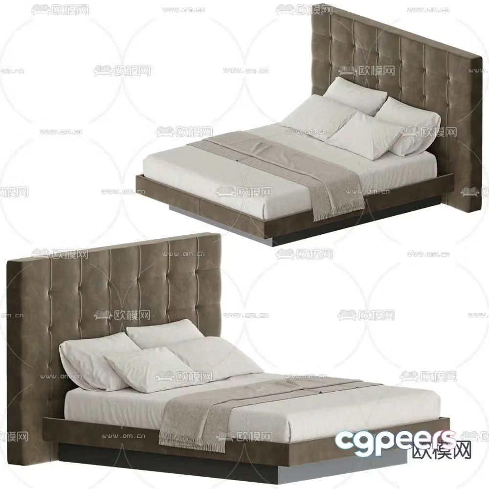 MisuraEmme leather double bed 3d model