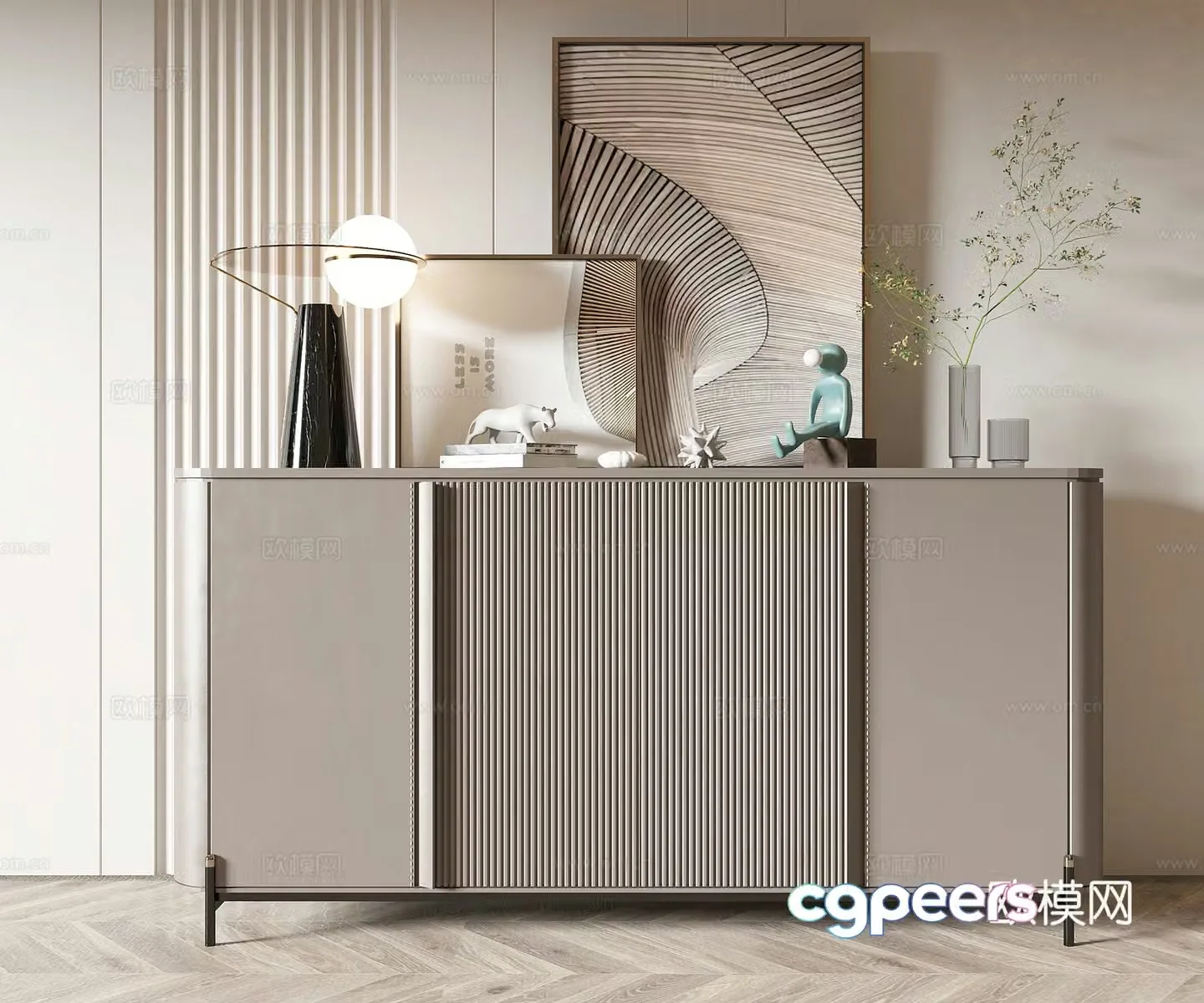 Modern side cabinet entrance cabinet 3D model